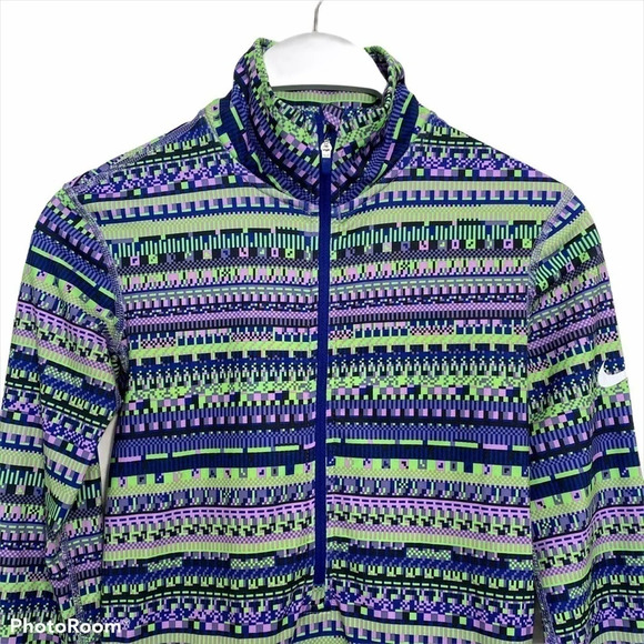 Nike Pro Warm Dri-fit 8 Bit Half Zip Top Pullover - Picture 1 of 9